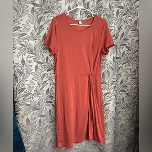 Old Navy Orange-Red Knotted Fitted Dress